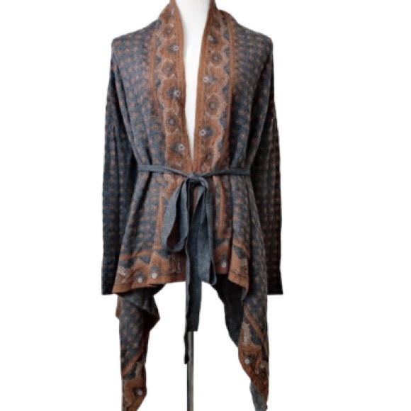 Anthro Field Flower Wrap Belted Cardigan - Picture 1 of 10